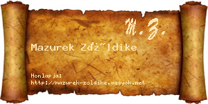 Mazurek Zöldike névjegykártya